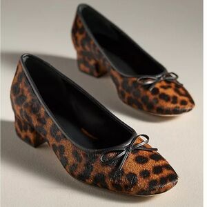 Reformation Terry Ball Leopard Ballet Pumps Size 9